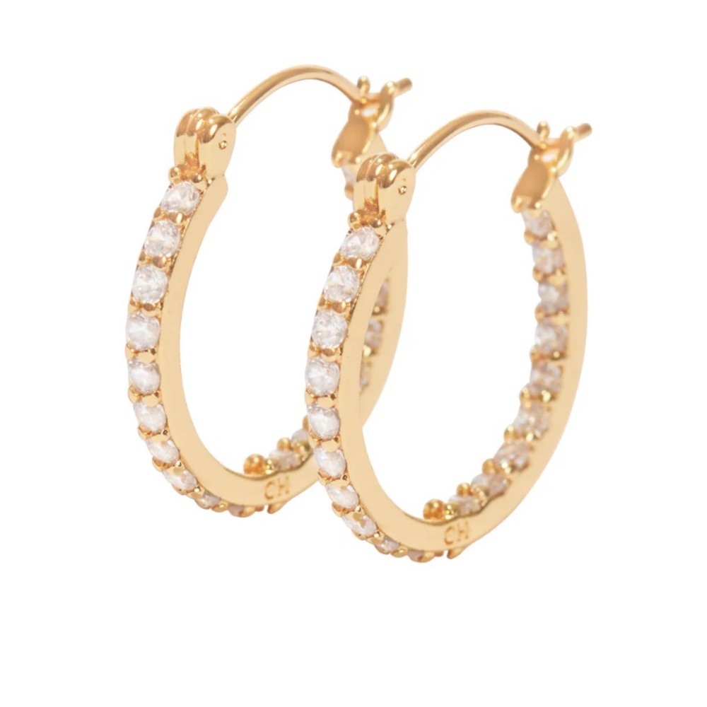 CRYSTAL HAZE Mini Gold Serena Hoops